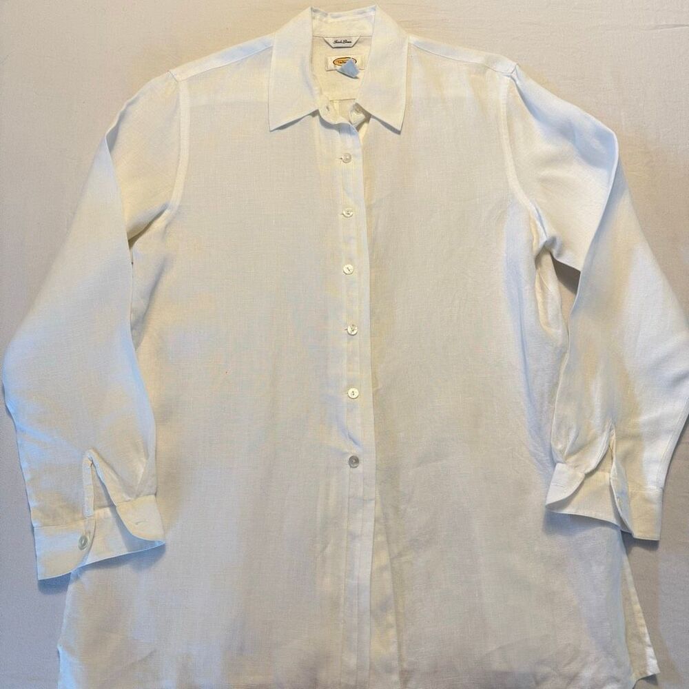 Talbots Irish Linen Shirt Jacket | White | Button Front | Size 14